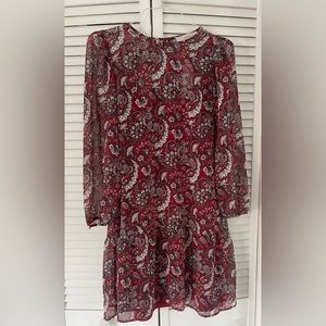 LOFT Shimmer Paisley Flounce Dress